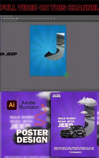 Modern Jeep Poster Design in Adobe Illustrator #music #trending #illustrator