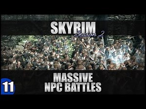 ♛ Skyrim Massive NPC Battles - 40 Stormcloaks VS 2 Draugr Death Overlords