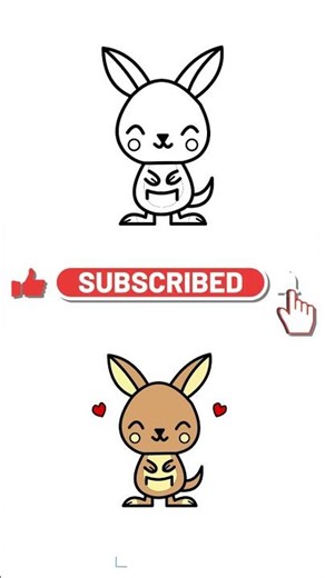Cute Kangaroo Drawing 🦘 | Easy Animal Art #shorts