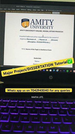 Amity Online Major Project format/Guidelines and submission process✅Online MBA📊