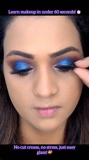 Soft Blue Smokey Eye Tutorial | Quick & Easy Makeup #Shorts #Trending