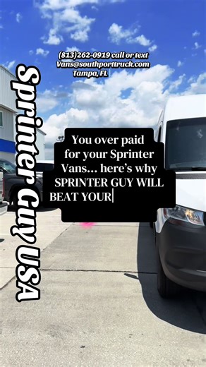 You overpaid for your Sprinter van… yeah, I said it. If you didn’t call Sprinter Guy USA, you probably left money on the table — and here’s the crazy part… he’ll beat your current deal by $2,500 💰 Before you sign anything else, send the quote. Let him prove it. #SprinterVan #MercedesSprinter #VanLife #SprinterLife #CargoVan Sprinter Guy USA 📱 Follow: @SprinterGuyUSA 📞 Reach us anytime: (813) 262-0919 📬 Email: Vans@SouthportTruck.com 📍 7528 N US Highway 301, Tampa, FL 33637