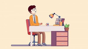 Download Office Worker Using Computer In The Office 2D Animation for free