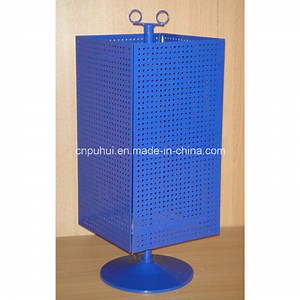 [Hot Item] Four Sides Universal Steel Pegboard Rack Counter Revolving Display (PHY106)
