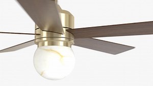 Parrot Uncle 52 in. Indoor Gold Downrod Mount Standard Ceiling Fan with Integrated LED Light and Remote Control F6034GD