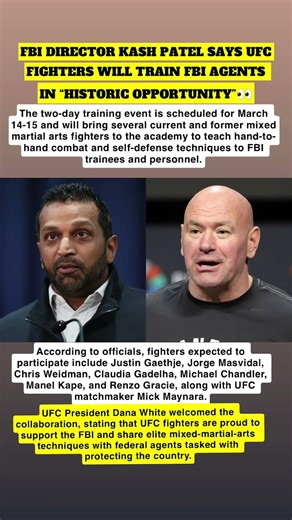 UFC fighters training FBI agents… the ultimate combat crossover?