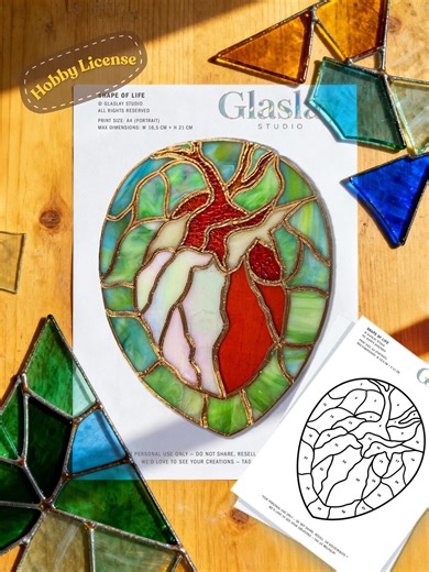 Abstract Heart Stained Glass Pattern – Shape of Life, Intermediate Level (digital Download) - Etsy