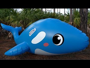 6-Foot Inflatable Blue Whale Ride-On Pool Toy from HyDren