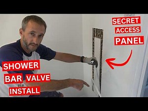 Shower bar valve installation with SECRET plumbing access panel. Full plumbing & bar valve mount.