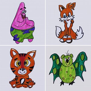 102K views · 3.4K reactions | How to Draw - Cartoon Animal Drawings for Kids :) | Kids Art & Craft | Facebook