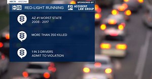 Arizona has the most red-light running crashes in the country, AAA data shows
