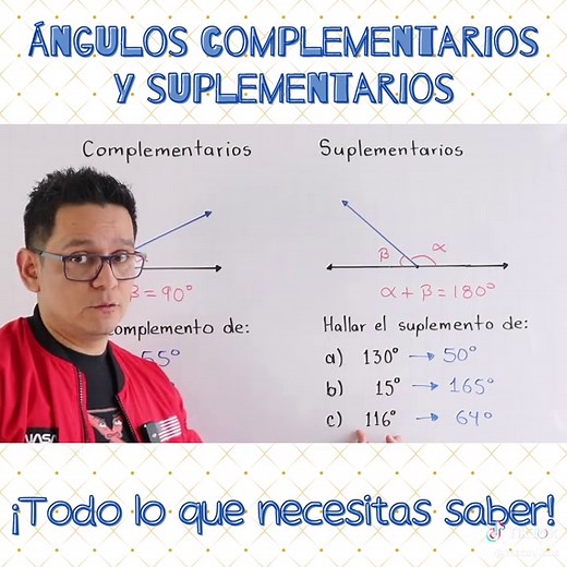 Ángulos complementarios y suplementarios #matematicas #aprendeentiktok