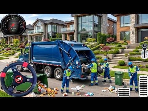 Garbage Trash Truck Realistic Simulator 3D - City Road Garbage Dumper Truck Drive Android Gameplay
