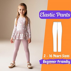 Girls Leggings Sewing Pattern, Elastic Pants for Girls Sewing Pattern, Gym Pants for Kids PDF Pattern 2 - 16 Years Beginner Pattern - Etsy