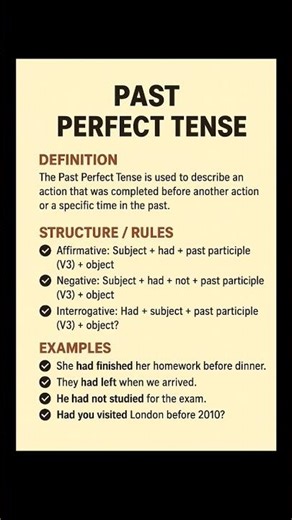 Past Perfect Tense Definition, Rules & Examples