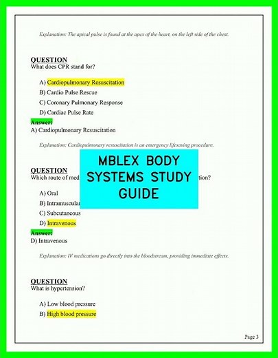 MBLEX BODY SYSTEMS STUDY GUIDE 2026 UPDATED EXAM PREP COMPLETE REVIEW & PRACTICE QUESTIONS 2026!!
