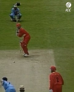 A #CWC99 classic 🙌 Henry Olonga keeps his cool as Zimbabwe defend 252 in an ICC Cricket World Cup upset over India 🏏 | ICC - International Cricket Council