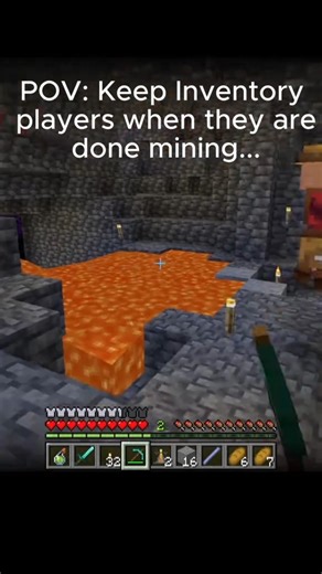 minecraft keep inventory players #bedrock #funny #minecraft #java #minecraftmemes