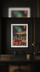 Surreal Sci-fi Framed Poster: Retro Car on Alien Desert Planet - Etsy