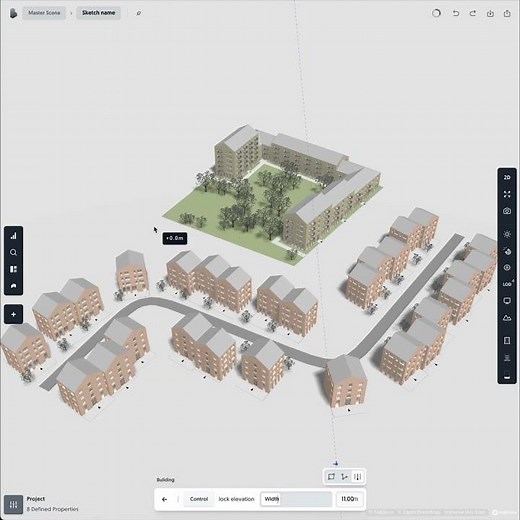 Buildings design in Spacio.