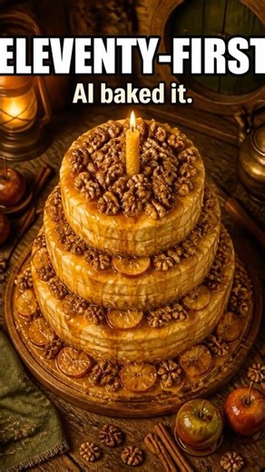 AI Recreated Bilbo Baggins' Eleventy-First Birthday Cake #Shorts