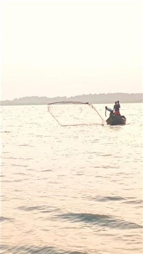 Fishermen catching fish with a gillnet #shoes #rider #catchingfish #viralvideo