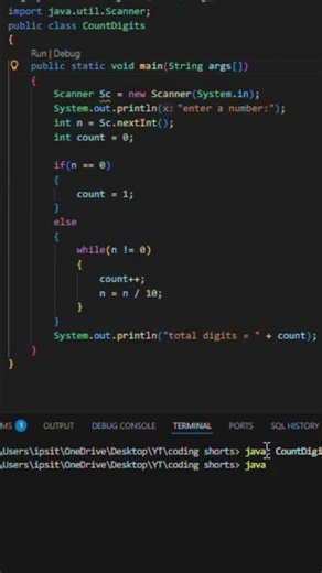 Count Digits in a Number in Java | Logic Explained Simply #javaprogram #learnjava #decodedclearly