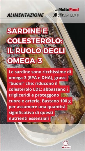 Sardine e colesterolo: il ruolo degli omega-3
