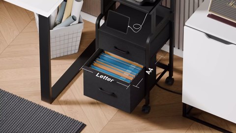 Amazon.com: Korfile Printer Stand with Power Outlets & File Cabinet, Mobile Printer Table with 2 Drawers, 4 Tiers Multi-Functional Rolling Printer Cart with Wheels for Home Office, Living Room(Rustic Brown) : Office Products