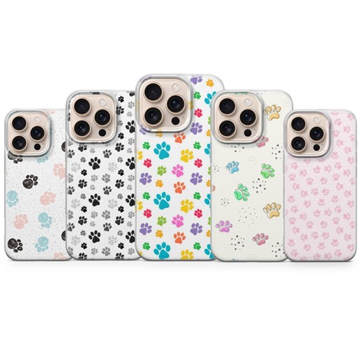 Animal Paw Print Phone Case: Dog Cat Lover Design, Soft TPU Gel Protection - Etsy