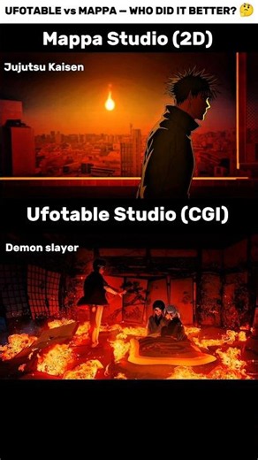 MAPPA vs Ufotable Explosion Comparison 💥 #jujutsukaisen #demonslayer #animeshorts #animeedit #anime