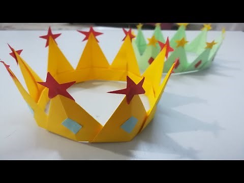 طريقة صنع تاج جميل من الورق Origami Crown - How to Make a Paper Crown Easy