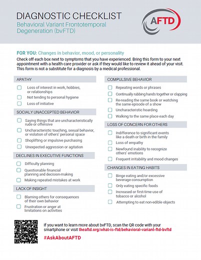 What is BvFTD? (Behavioral Variant FTD), Pick’s Disease | AFTD