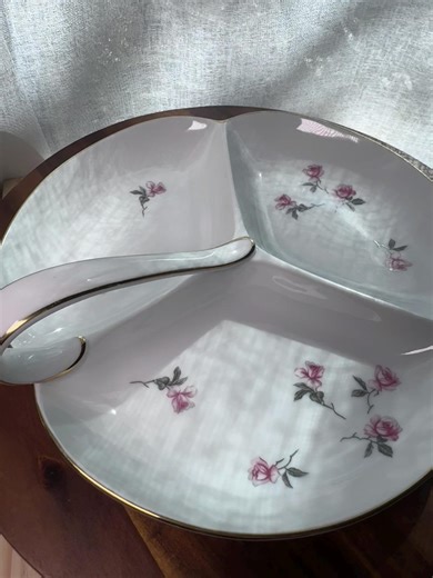 Vintage Noritake "rose" Pattern #1382 3-section Relish or Serving Dish - Etsy Australia