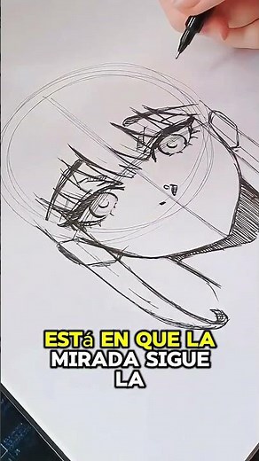Rostro anime inclinado con ojos, flequillo y cabello largo#dibujoanime #animeface #animegirl #anime
