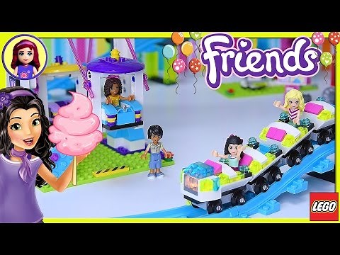 Lego Friends Amusement Park Ferris Wheel Roller Coaster Part 2 Build Review Silly Play - Kids Toys