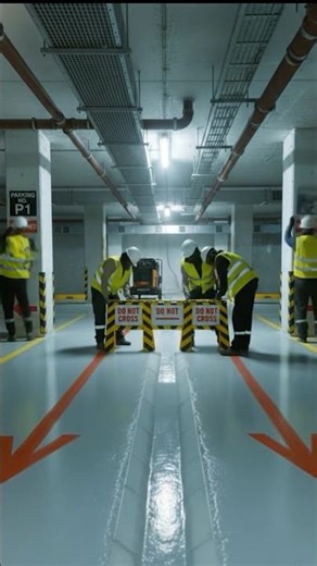 Underground Parking Floor Transformation 🚗🏢✨ #shorts #floortransformation