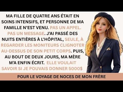 ma fille aux soins intensifs ma mere menvoie un sms envoie 5 000 cho le voyage de ton frere