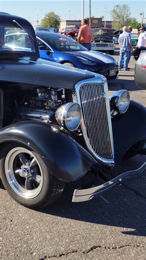 Ford coupe hotrod has a vintage corvette v8 engine swap