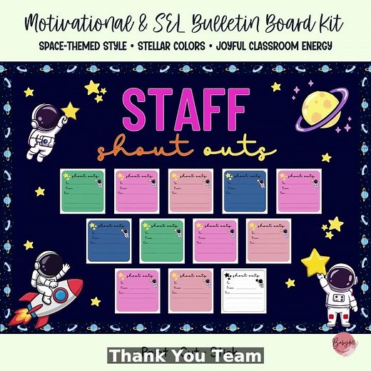 Space-Themed Staff Appreciation Bulletin Board & Shout Outs