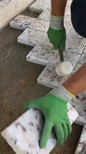 process of installing natural stone #shorts