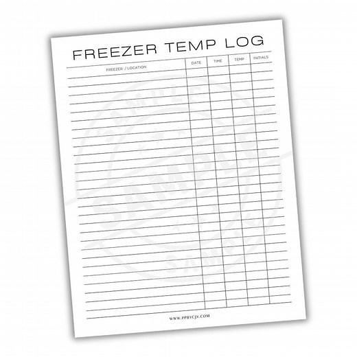 Freezer Temperature Log Printable Template | Instant Digital Download | Cold Storage Tracker | Food Safety Record | Freezer Monitoring Sheet - Etsy