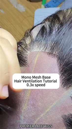 💯 #premierlacewigs 0.3x Speed Hair Ventilation Tutorial on Mono Mesh Base. The MONO mesh has smaller openings than Swiss lace. #wigs #hairventilation #wigtutorial #monobase