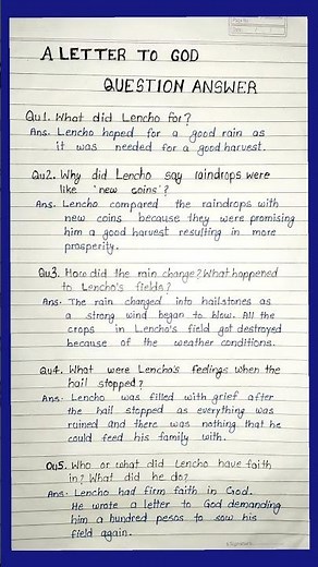 Class 10 english chapter 1 question answer | A letter to God question answer |