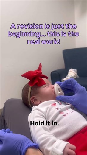 Holly Grabert*Feeding Specialist*Online Virtual Coaching on Instagram: "✨Here 👇 comment “FEEDING” to get our BRAND NEW lip/tongue tie guide for the support you need before and after revisions!! I’ll also send you a code for a discount! ✨ A revision is just the beginning… this is the real work. After a release, babies have new range of motion, but they still need guidance to learn how to use their tongue, lips, and jaw effectively for feeding. That’s where targeted suck training and oral motor s