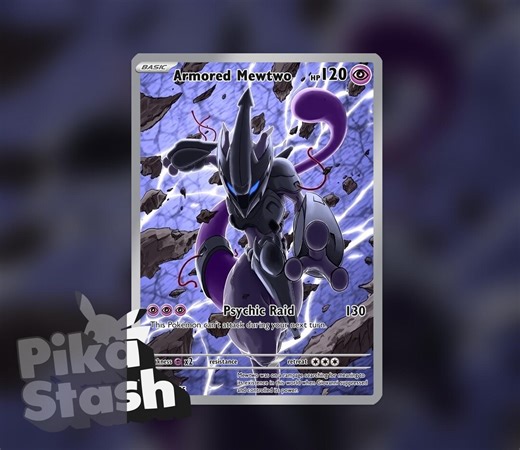 Custom Pokemon Card Armored Mewtwo Foil