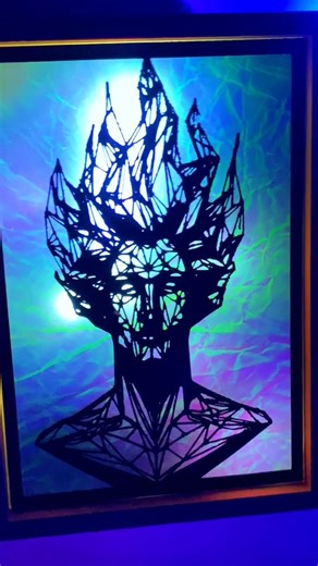 I Made a Glowing 3D Geometric Portrait! #craft #dailyshorts #diy
