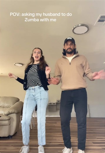 Zumba Fun: Husband Joins Wife in Dance Lessons