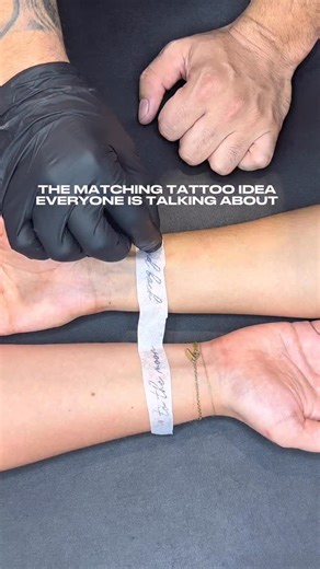 Fine Line Tattoos®️ on Instagram: "The matching tattoo everyone is talking about… ✨ “To the moon” ☾ “And back” ✧ A perfect pair, placed on each other’s wrists — minimal, meaningful and SO cute. If you’ve been looking for matching tattoo ideas, fine line wrist tattoos, or couple / bestie tattoo inspo, this one is for you. 🤍 Ready to book your own? Tap the link in our bio to secure your spot — these little designs are super popular and fill fast. Melbourne’s home of fine line tattoos, open 7 days