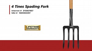 Husky 28 in. D-Grip Short Wood Handle 4-Tine Spading Garden Fork 77118-950
